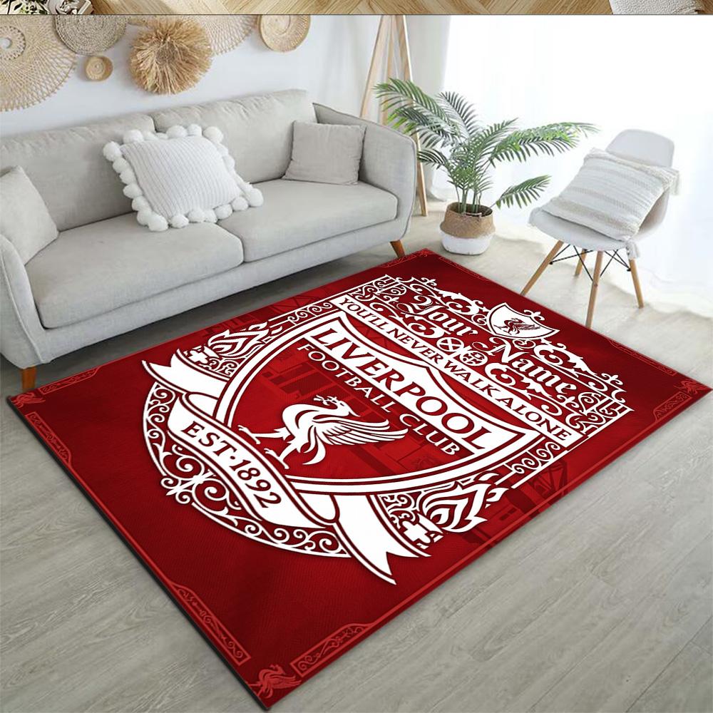Liverpool Fc Customized Name Area Rug Perfect For Entryway Decorate Room Balcony Outdoor Antislip Carpet Decorate Offices