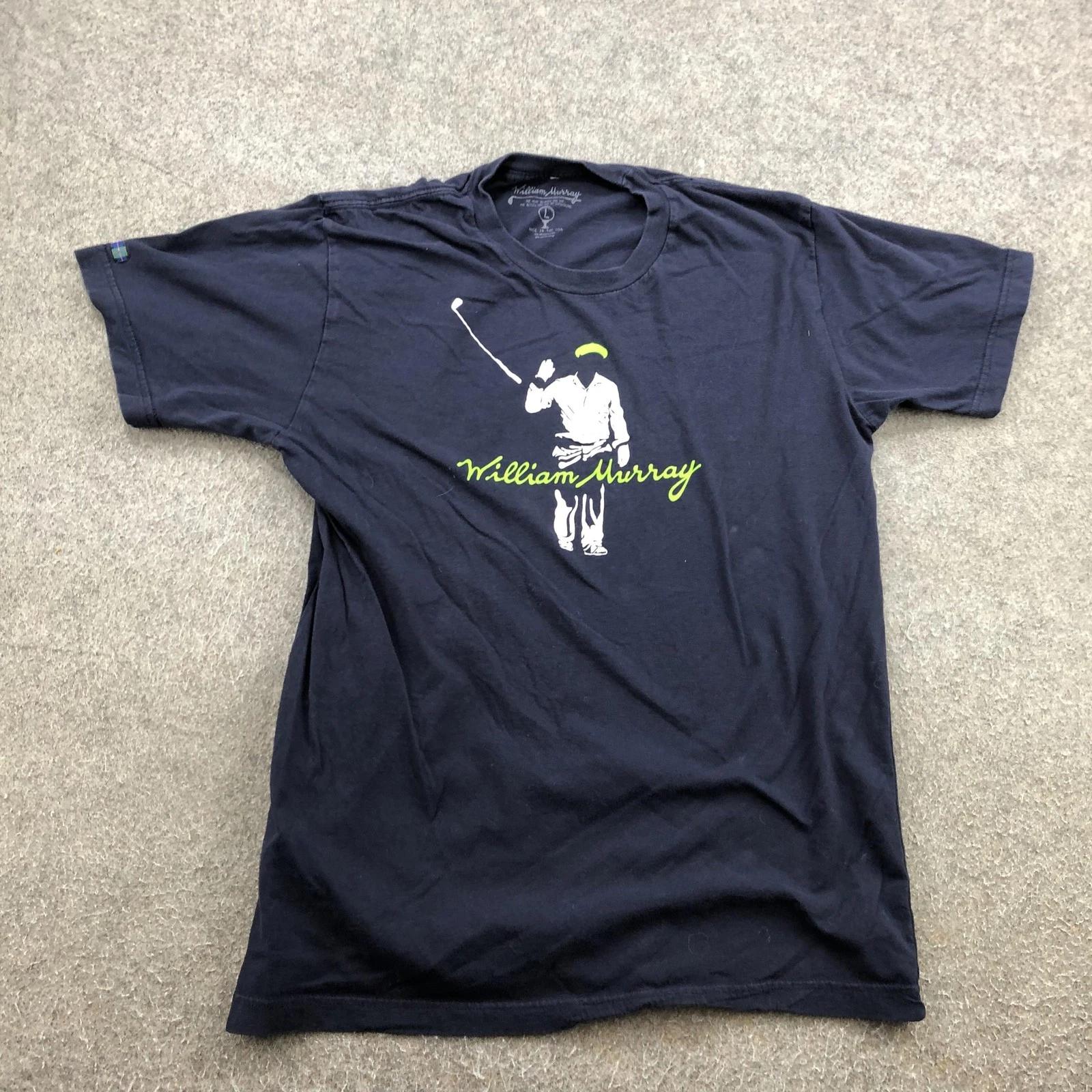 William Murray Shirt Mens Large Navy Blue Golfer Graphic Tee Made USA Golf 3XL
