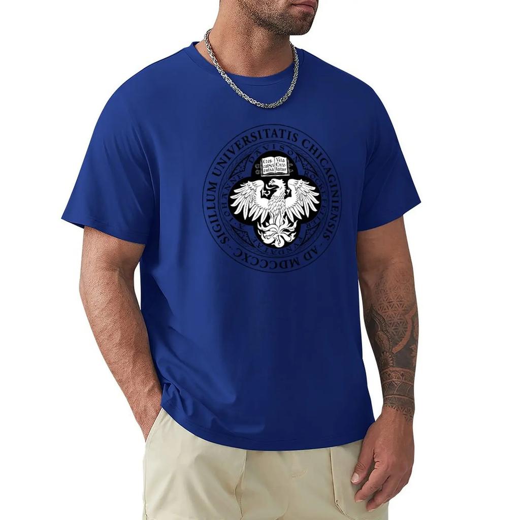 University of Chicago T-shirt anime clothes Short sleeve tee blacks oversizeds designer t shirt men