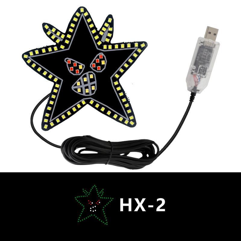 Car star window lamp LED decorative lamp creative no-wiring love heart online celebrity rear window expression lamp