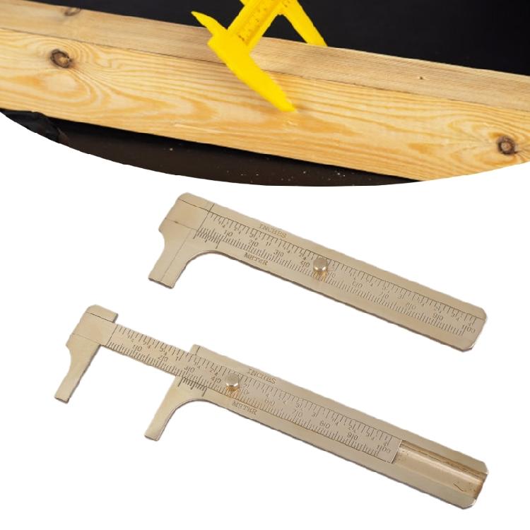 Set Of 2 Hand Brass Vernier Calipers with Clear Double  Scale Display Rustproof Measuring Tool for Small Item Measurement