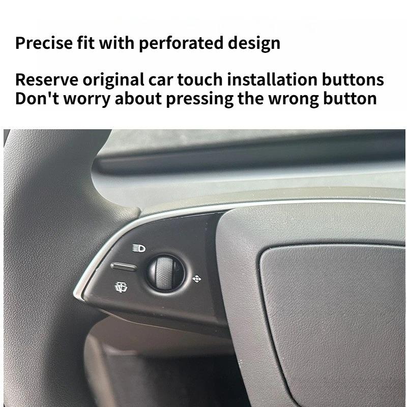 For Tesla Model Y/YL Juniper 2026 Model 3 Highland Steering Wheel Button Sticker Protective Cover Patch Interior Car Accessories