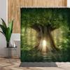 Green Jungle Shower Curtain Summer Forest Tree Bathroom Bath Decoration Home Decor Natural Landscape 3D Living Room Curtains Set