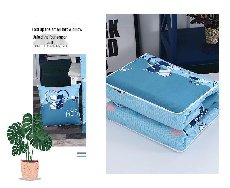 Foldable Multifunctional Nap Cushion: Pillow & Blanket for Car & Office