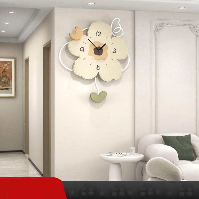 Jiu Jiuda Cream Style Floral Wall Clock