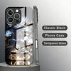 Lotus Creative Buddha Statue Tempered Glass Phone Case For  iPhone 17 13 12 11 Pro Max 16 15 14 Plus 16E 17Air X XR XS 7 8 Cover