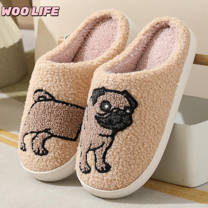 New Autumn and Winter Men's and Women's Cute Cartoon Cotton Slippers Home Indoor Non-slip Cotton Slippers