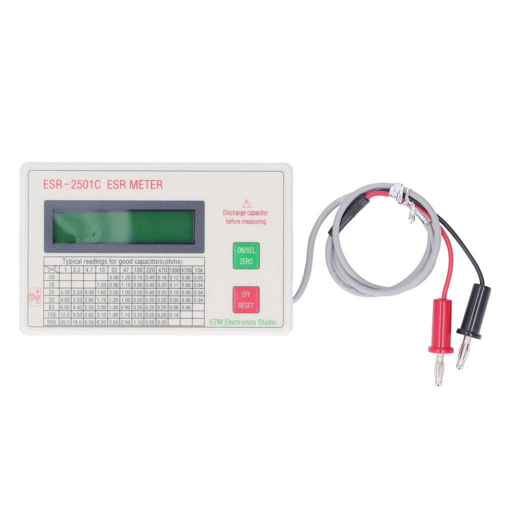Handheld ESR Capacitor Tester High Accuracy Lightweight Smart Shutdown Function ABS Capacitance Meter