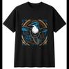 Tattoo Swallow Windswept Bird Mens T-Shirt Black 100% Cotton Birdwatching Tee