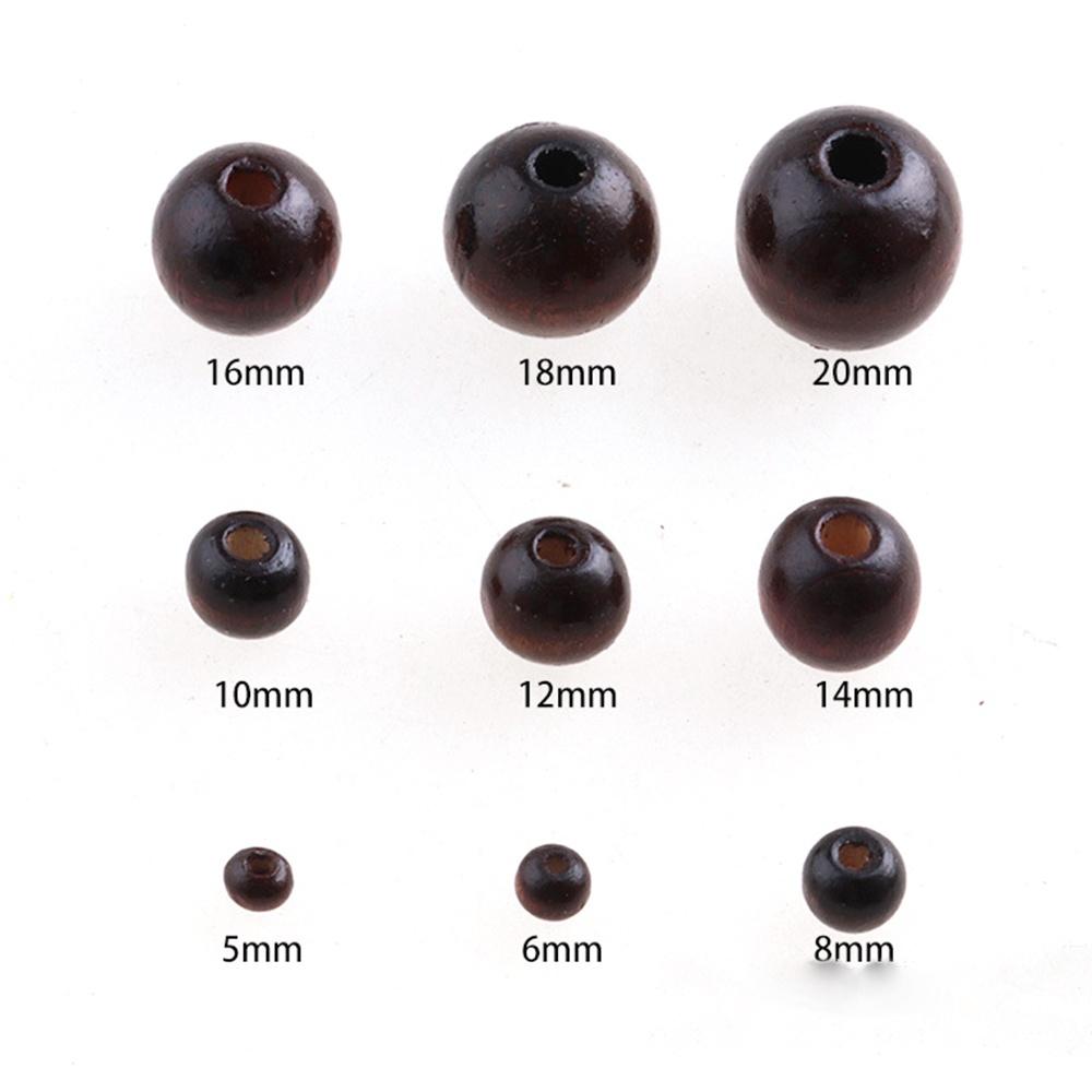 Brown Natural Wooden Beads  4/6/8/10/12/14/16/18/20M Eco-Friendly Wood Round Loose Beads for Jewelry Makeing