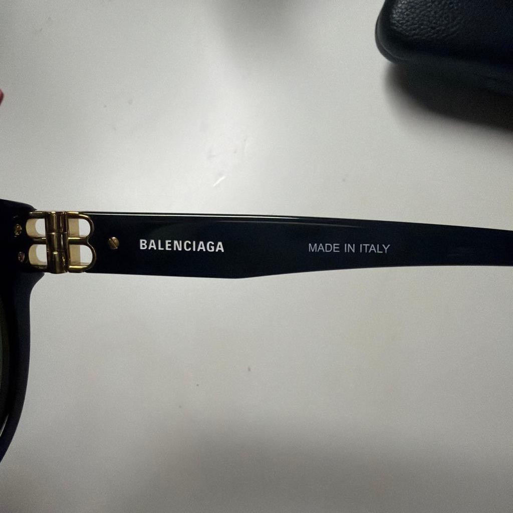 Used BALENCIAGA BB0134SA Sunglasses Black with Gold Case