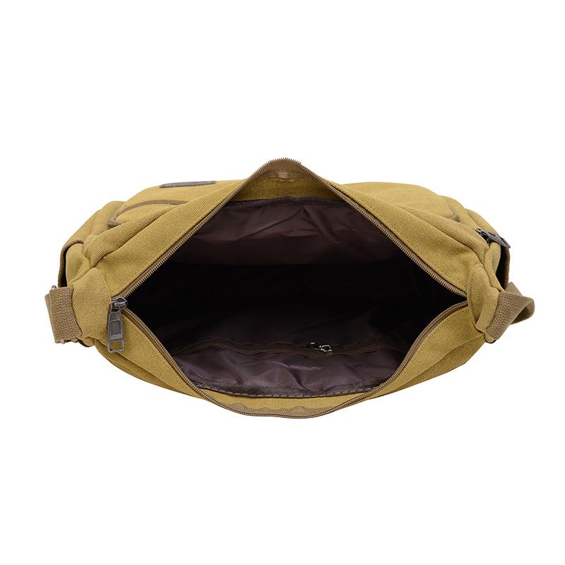 Męska płócienna torba crossbody - Wielowarstwowa, o dużej pojemności, wszechstronna, codzienna biznesowa i sportowa torba na ramię.