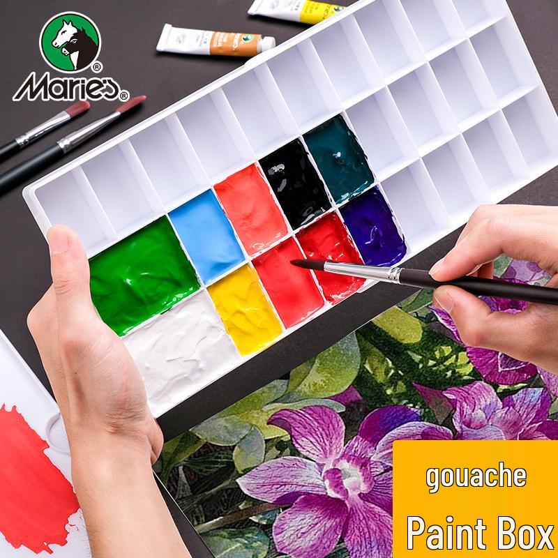 Mali Multifunctional Paint Palette Box: 50-grid Main, 35-grid Pull-out, 25-grid Folding Lid for Watercolor and Gouache