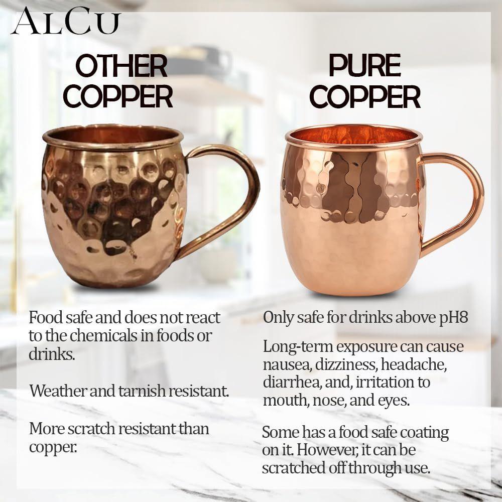 Copper Mule Mug, Handcrafted Shiny Moscow Mule Beer Mug Cup, Cocktail Serveware, , Drinks, & Gifts, Best for Parties (500 ml) Set of 8