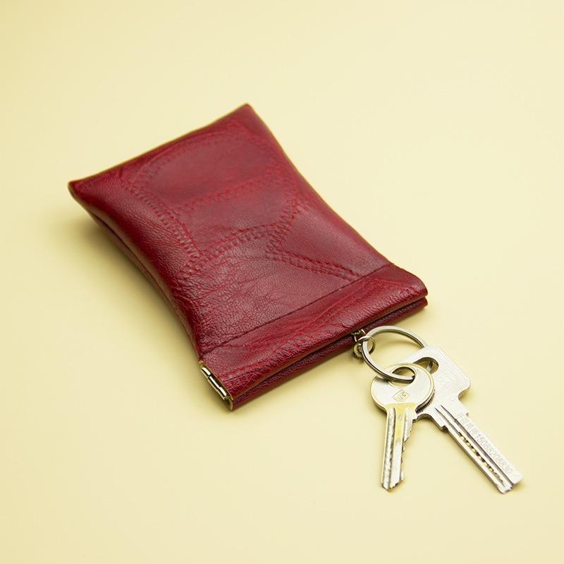 New Fashion Leather Long Pocket Key Wallet Keyring Coin Purse Women Men Small Short Money Change Bag