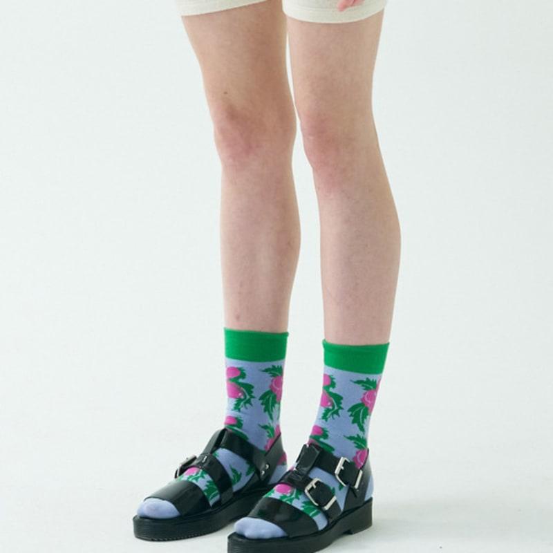 mimicAWE WILD POPPY SOCKS/PALE BLUE