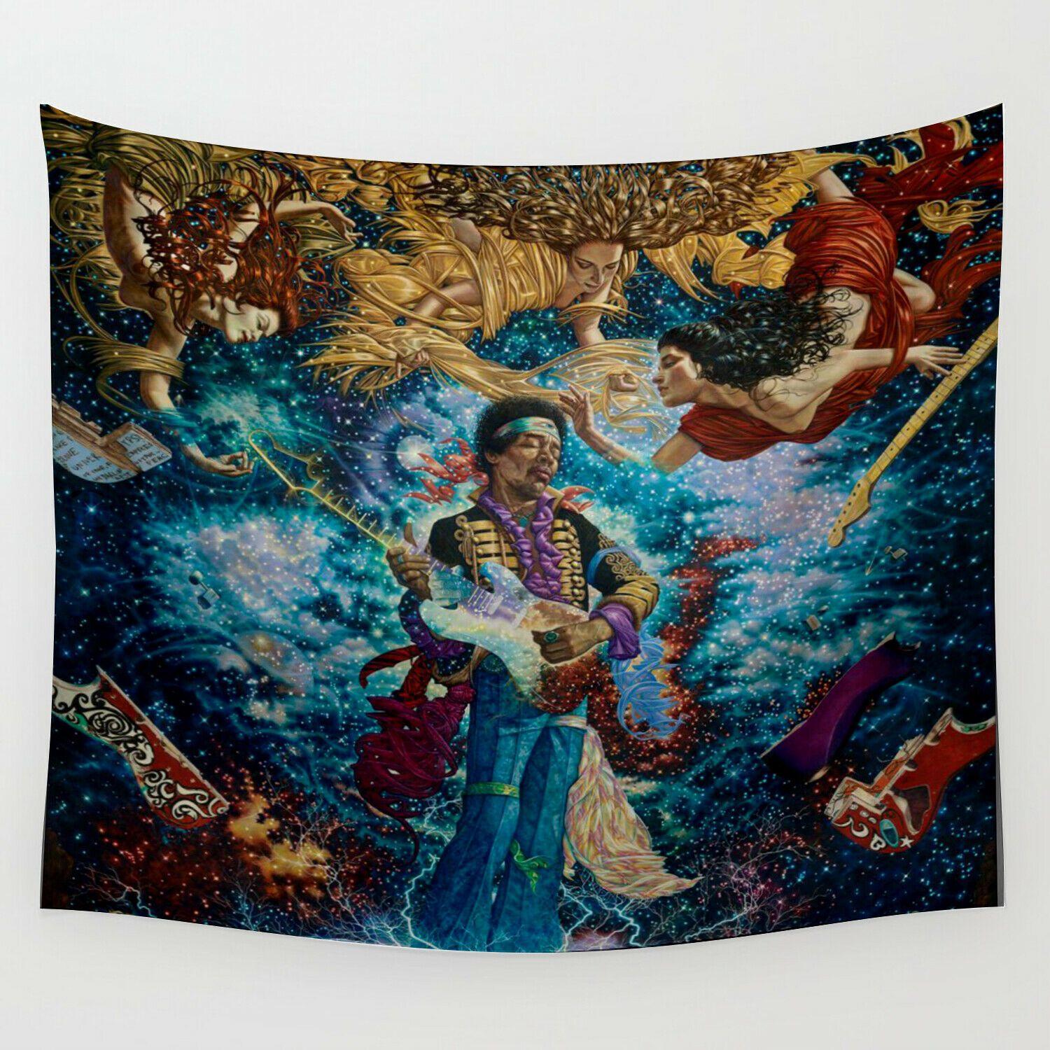 Vintage Rock Music Artist Tapestry 75x100 чёрный