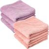 Imaa Microfiber Hair Drying Towels, Micro Double Soft, Absorbent, Quick-Drying, Vacuum Compressed Packs, 3 Pink X 3 Lavender