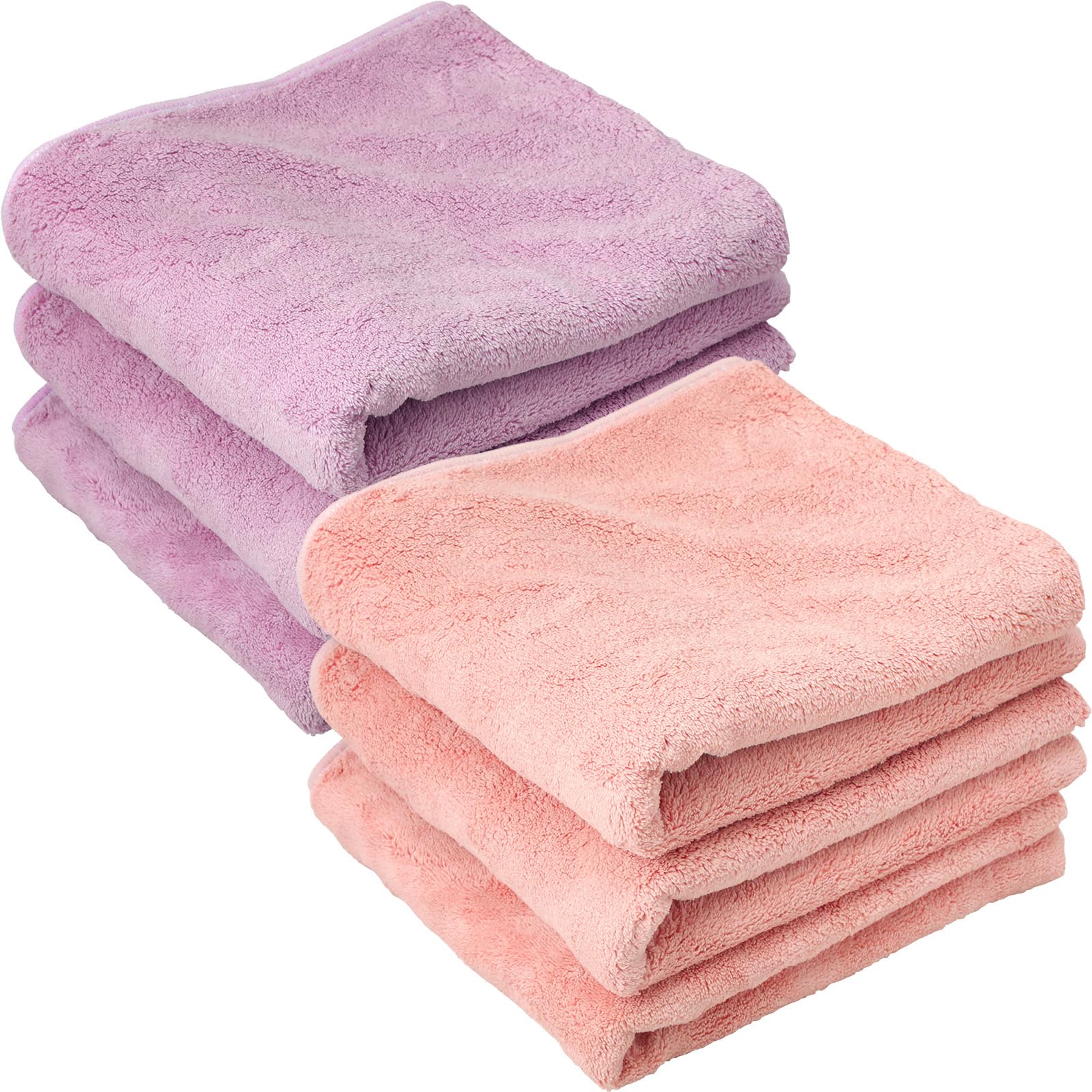

imaa Microfiber Hair Drying Towels, Micro Double Soft, Absorbent, Quick-Drying, Vacuum Compressed Packs, 3 Pink x 3 Lavender