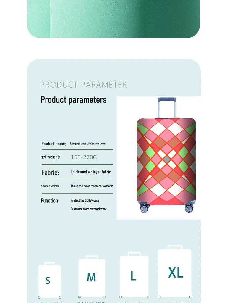 Kratz- und verschleißfeste bedruckte Gepäckschutzhülle: Dicke, elastische, staubdichte Hülle