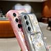 Card Slot Pocket Case For Samsung Galaxy A56 A55 A25 A16 A15 A36 5G S25 Edge S24 Ultra S23 S24 FE Cartoon White Flower TPU Cover
