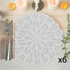 6 Stuks Retro Kant Placemats, Antislip Tafelmatten, Beker Eetmatten voor Feestdagen, Feesten,