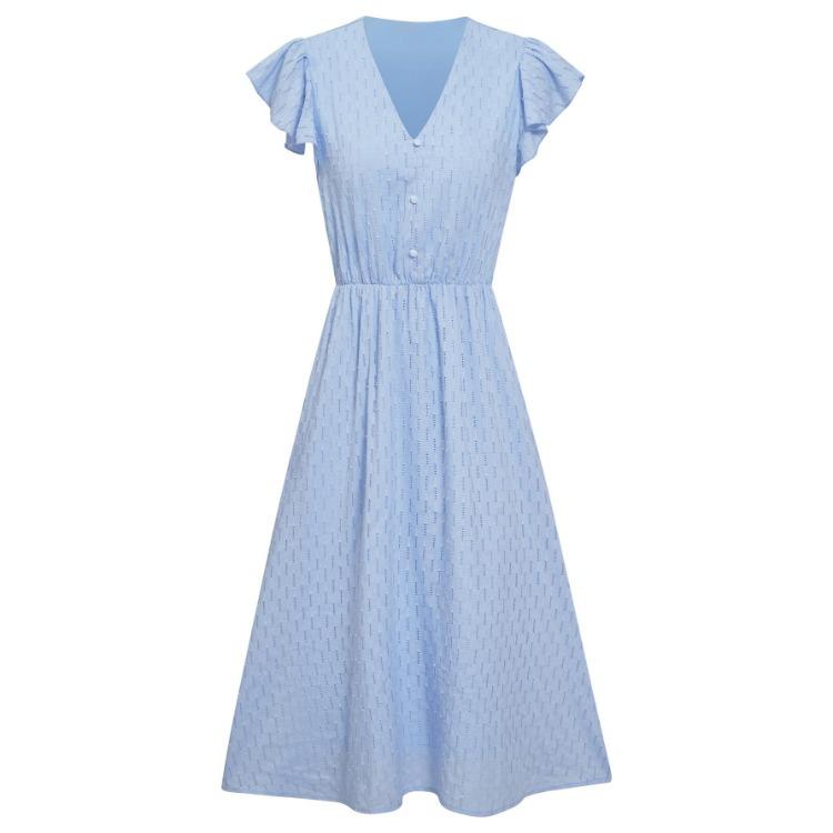 Summer Women Casual Sleeveless V-Neck Dress Solid Color A-Line High Waist Midi Long Spring Dress S-XL