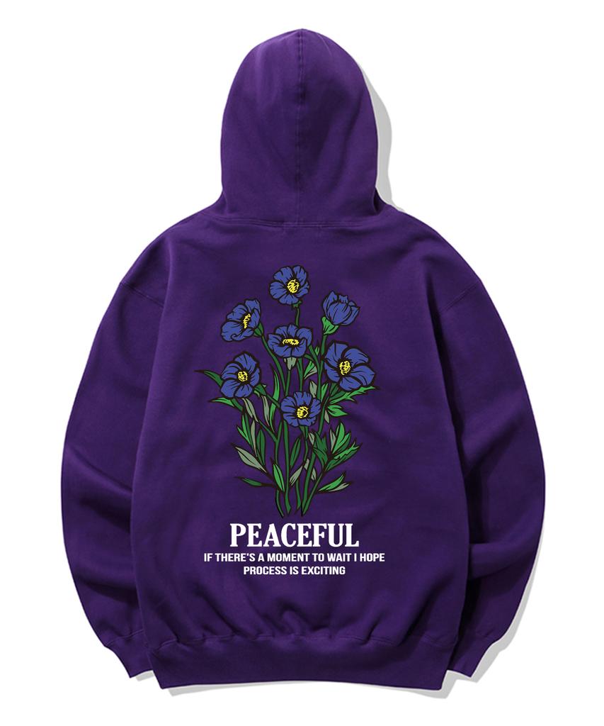 Blue Flower Bundle Graphic Hoodie - Purple