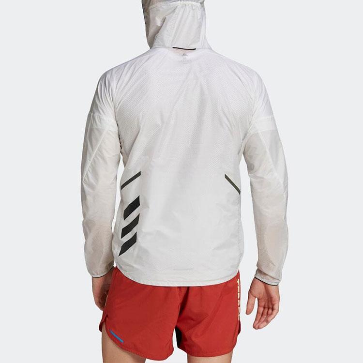 Adidas Casual Sports Reflective Windproof Logo Hooded Jacket Men Jackets White HA7538