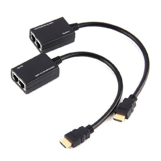 2Pcs HDMI-compatible to 3D 1080P RJ45 Cat5e/6 LAN Ethernet Balun Extender Repeater Adapter