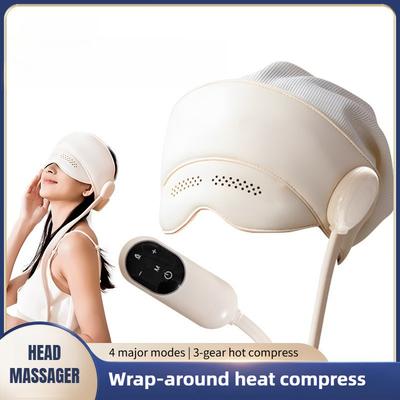 Air Pressure Electric Head Massager Fully Wrapped Airbag Cap Household Hot Compress Relieve Headaches Massage Helmet