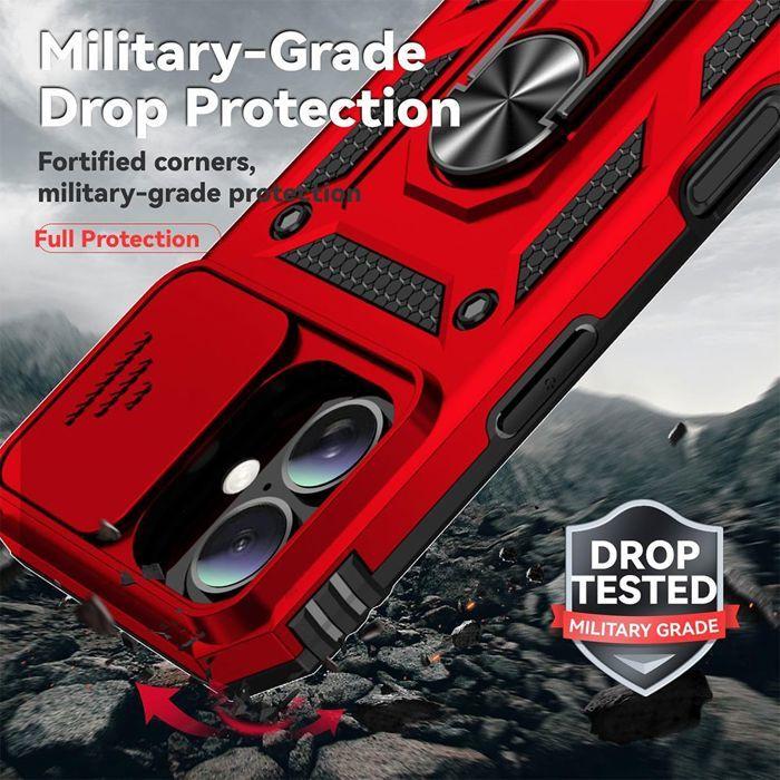 Coque de protection - EF CONNECTION - pour iPhone 17 - Rouge - Antichoc - Anti-rayures - Support magnétique