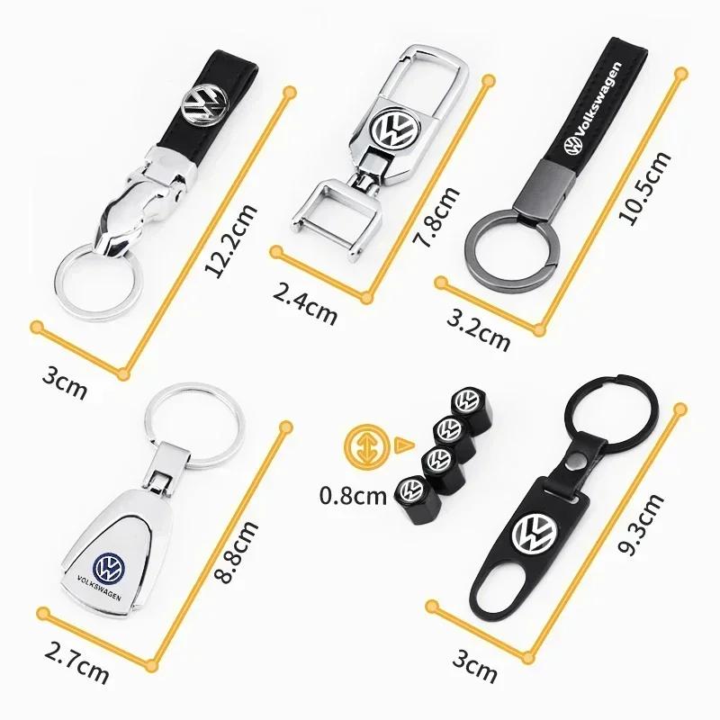 Para Volkswagen VW Llavero de Coche de Metal y Cuero Anillo de Llave Insignia Accesorios Para Volkswagen Golf-5 6 7 MK6 Jetta Lavida Polo Tiguan P