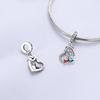 Original Charms Perlen Kupfer Forever Family Herzform Anhänger Für Frau Schmuck Für Armband Halskette Accessoires