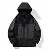 Unisex Color Block Hooded Windbreaker: Windproof & Waterproof Mountaineering Jacket for Spring & Autumn