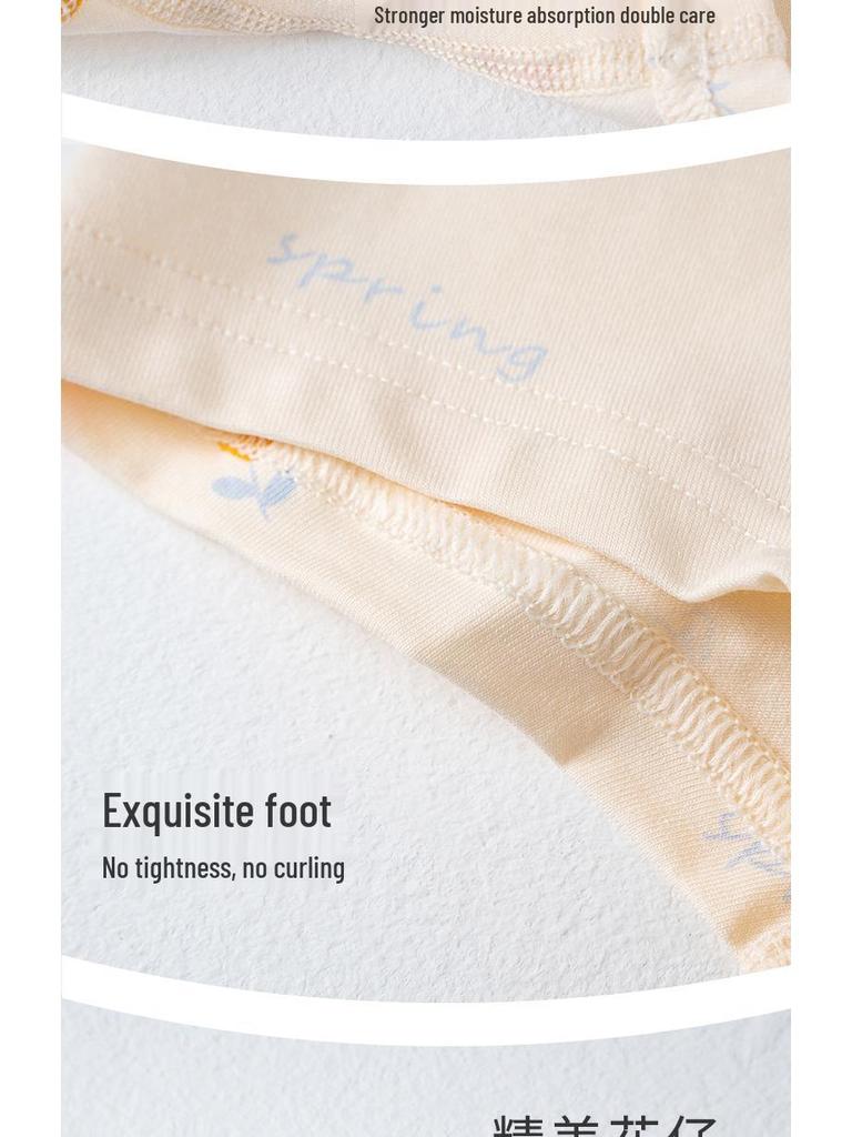 Kids' Pure Cotton Cartoon Boxer Briefs - Antibacterial Korean Style for Baby Girls