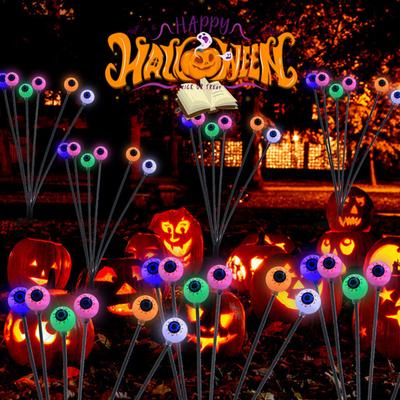 2Pcs LED Solar Scary Eyeball Swaying Lights Realistic 3D Design Solar Firefly