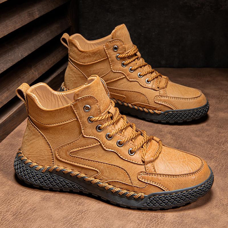Handmade Genuine Leather Boots Men Shoes Comfortable Ankle Boots For Men Casual Shoes Outdoor Tooling Shoes