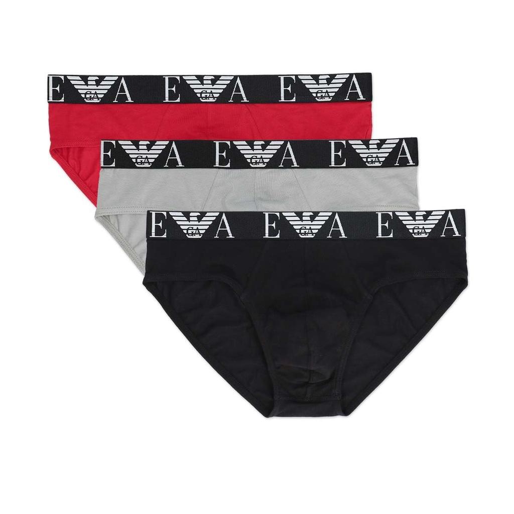Emporio Armani BOLD MONOGRAM 3-PACK BRIEF Underwear (Set of 3) - Men's Cotton Briefs, EU Size 54087154, Assorted Sizes (Parallel Import)