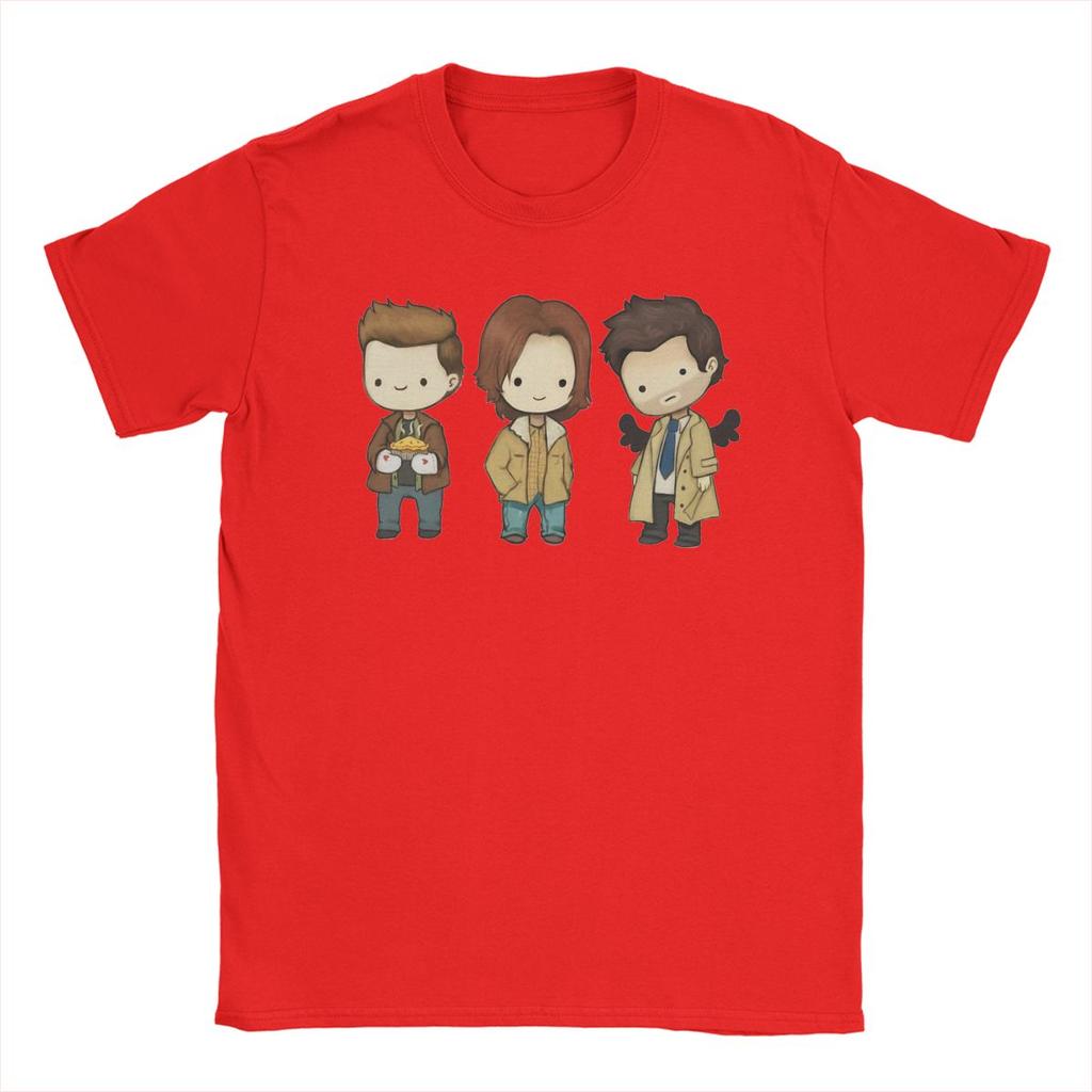 Men's Sam Dean Castiel Supernatural Chibi T Shirt TV Shows 100% Cotton Clothes Round Neck Tee Shirt New Arrival T-Shirt