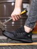 Men's Safety Shoes Anti- Crush Steel Toe Puncture Resistant Kevlar Lightweight Breathable Upper Slip-On Work Shoes