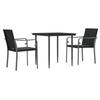 VidaXL Garden Dining Set with Cushions 3 Pcs, Dining Chairs with Armrests, Furniture Set with Table, 3186939