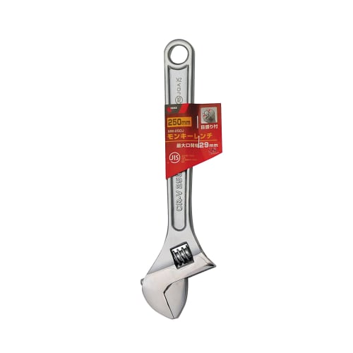 Takagi GISUKE Monkey Wrench with JIS 250mm MW-250J [Maximum Opening Width: 29mm] [For Tightening Bolts and Nuts] [With Scale] [Adjustable] Water Fauce
