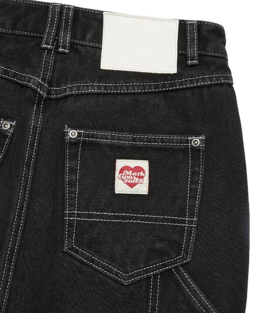 Mark Gonzales Womens Mg Heart Carpenter Skirt - Black