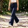 Girls Bell Bottom Pants Flared Leg Casual Color with Pockets for Big Kids