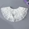 French Design Double Layer Detachable Collar for Women Girl Elegant Ruffle Lace Collar Neckpiece For Clothes Enhancement