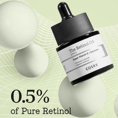 Aceite Retinol 0.5 20ml, Antienvejecimiento, Antiarrugas, Reafirmante, Kbeauty, Cosmética Coreana, muestra