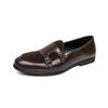 Men's Large British Style Leather Slip-on Loafers - Casual and Trendy