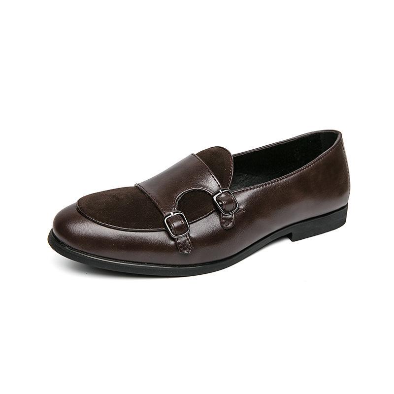 Men's Large British Style Leather Slip-on Loafers - Casual and Trendy