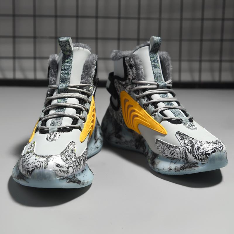 Sports and Leisure Shoes Mandarin Duck Dad Shoes Winter New Velvet Warm Cotton Shoes Snow Versatile High-top Shoes